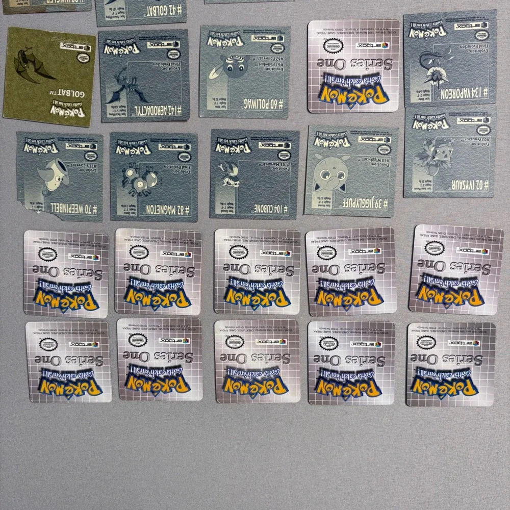 Vintage 1999 Pokemon Artbox Series 1 Sticker Lot Eevee Vaporeon Lenticular 31pc